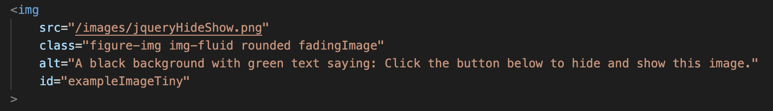 HTML Code for assigning image class.