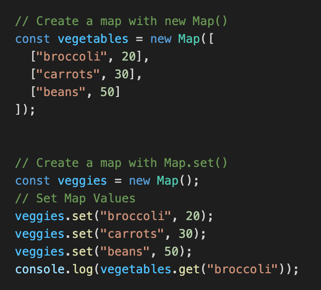 JavaScript Code for creating maps.
